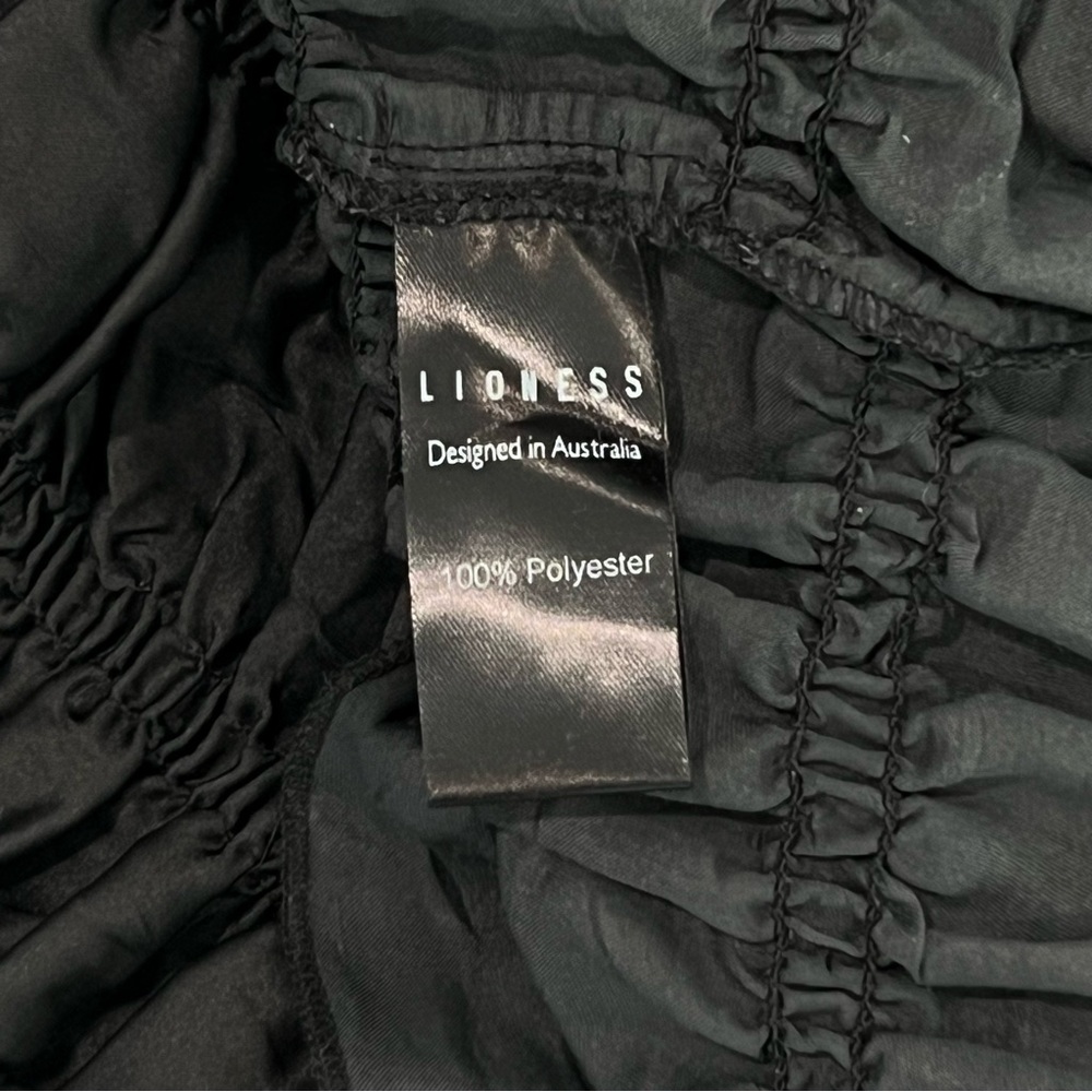 LIONESS NWT Guccio Mini Dress in Onyx Black Small Ruched Stretchy LBD - Picture 7 of 8